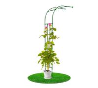 Weatherproof Galvanized Steel Garden Arch Sturdy Plant Support Trellis for Outdoor Patio 240cm High Green Metal Structure Wall Mounted Ideal for Climbing Plants and Garden Decoration.