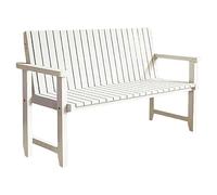 Weatherproof Garden Bench - 2-Seater Park Bench with Backrest for Outdoor Patio, Balcony, Courtyard, Rooftop Garden - White, 120x50x89.9cm