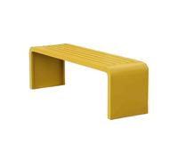 Weatherproof Garden Bench Galvanized Steel One-Piece Welded Design Multi-Color Outdoor Seating Low Maintenance Park Bench for Garden Patio Balcony Veranda (Yellow 120x40x45cm)