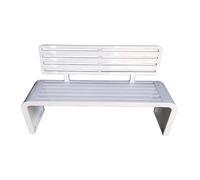 Weatherproof Garden Bench Metal Outdoor Seating for Garden Patio or Community - 3-Seater with Backrest & Armrests 150cm White Iron Bench - Perfect for City & Village Use.