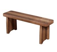 Weatherproof Garden Bench Outdoor Backless Wooden Bench Solid Wood Construction for Patio Park Yard Home Hallway (90x20x15 cm / 35x8x6 in)