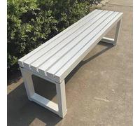 Weatherproof Garden Bench Without Backrest Load Uto 400kg 100cm 120cm 150cm Sizes Ideal for Patio Terrace and Yard (White)