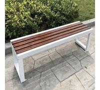 Weatherproof Garden Bench Without Backrest Load Uto 400kg 100cm120cm150cm Perfect for Veranda Terrace and Yard (White & Carbonized)