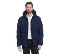 Weatherproof Hooded Puffer Jacket for Men - Water Resistant Bubble Coat for Men | Puffy Alternative Down Jacket, Navy, Large