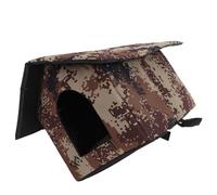 Weatherproof Insulated Outdoor Cat House for Winter Elevated Cat Shelter Unique Decorative Design Easy Installation Desert Camouflage