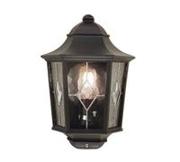 Weatherproof Ip43 Black Led Half Lantern Wall Light For Outdoor Use