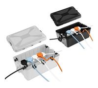 Weatherproof Junction Connection Box For Cables Sockets Electrics Garden Outdoor IP54 Rated 7 Plug Electrical Waterproof/Water Resistant Connection Box (Grey)