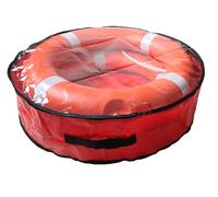 Weatherproof Life Ring Storage Bag - Holds 2 Lifebuoys + Rescue Gear - UV Resistant, Waterproof, Cold-Resistant - Double Zipper, Handle & Hook - for Pools, Water Parks, Docks, Boats
