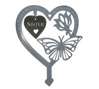 Weatherproof Memorial Plaques for Garden Graves Durable Grave Marker with Elegant Design Thoughtful Remembrance Ornament (Gray-Sister)