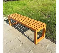 Weatherproof Metal 2-Person Outdoor Dining Bench - Backless Patio Furniture for Garden Kitchen Living Room Entryway - Farmhouse Style 47in Long
