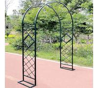 Weatherproof Metal Garden Arch - 140CM to 340CM Adjustable Rose Trellis Climbing Plant Support Black Garden Arbor for Vines & Flowersand Stylish Design