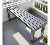 Weatherproof Metal Garden Bench - 100cm Outdoor Furniture for Patio Balcony & Home - Stylish No-Back Design - Versatile Seating for Indoor & Outdoor Use