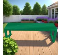 Weatherproof Metal Garden Bench 2-Seater Outdoor Park Bench without Backrest Versatile Patio Furniture for Terrace Veranda Yard Indoor & Outdoor Use 150cm Green