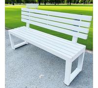 Weatherproof Metal Garden Bench for 2-4 Persons, 200kg Capaci, with Backrest & Armrests - Ideal for Patio, Park, Garden & Porch Fur (120cm x 40cm x 85cm)