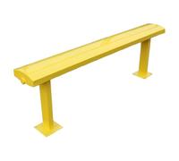 Weatherproof Metal Garden Bench for 3-4 People, No Backrest, Ideal for Balcony, Patio, Park, Bus Stop - Yellow, 100x22x45cm