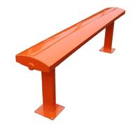 Weatherproof Metal Garden Bench for 3-4 People, No Backrest, Perfect for Balcony, Terrace, Park, Bus Stop - Orange, 100x22x45cm