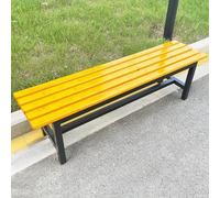 Weatherproof Metal Garden Bench NoBack Steel Patio Seating for Outdoor Park Yard Terrace LawnYellow 150x37x45cm (59.1x14.6x17.7in)