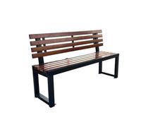Weatherproof Metal Garden Bench - Solid & Robust Outdoor Seating for Front Yard, City Parks & Villages - Easy Self-Assembly - 1.5m Long, Durable Wood & Metal Design