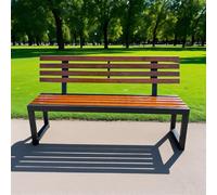 Weatherproof Metal Garden Bench with Backrest & Armrests Patio Seating for 24 Persons Rustproof Ideal for Parks Yarand Porches (Size: 120cm x 40cm x 85cm)