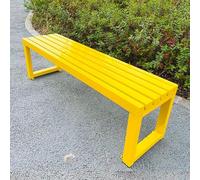 Weatherproof Metal Garden BenchDurable Outdoor Seating with Slatted Design for Backyard Park LawnYellow 220x40x45cm (86.6x15.7x17.7in)