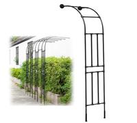 Weatherproof Metal Garden Trellis for Climbing Plants Black Half Rose Arch Support Durable and Sturdy 150x240x45cm Perfect for Outdoor Decor and Plant Growth