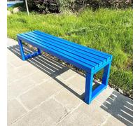 Weatherproof Metal Outdoor Bench 2Person Backless Patio Seating Farmhouse Garden Bench for Kitchen Living Room Entryway47in Blue Color