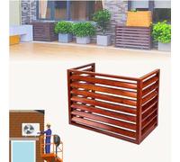 Weatherproof Mini Split AC Cover with Louvered Grill and Plant Stand(110*80*60(2~3P),Wooda)