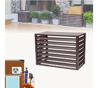 Weatherproof Mini Split AC Cover with Louvered Grill and Plant Stand(120*150*70(5P),Brown a)