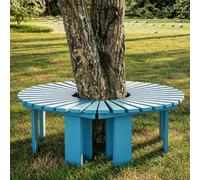 Weatherproof Modular Half-Round Tree Bench - Curved Solid Wood Outdoor Seating for Garden, Patio, Yard - Stylish Parlish Blue & C Design for Ultimate Comfort
