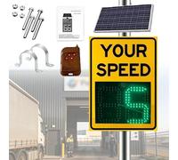 Weatherproof Motion Sensor Speed Sign, Durable Metal Shell, Solar Off-Grid Operation, Heat Resistant Traffic Sign, 3-Digit Display (20x28/24x35 Inches)