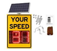 Weatherproof Motion Sensor Speed Sign, Durable Metal Shell, Solar Off-Grid Operation, Heat Resistant Traffic Sign, 3-Digit Display (20x28/24x35 Inches)