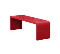 Weatherproof multi coloured garden bench made from a single piece of welded galvanised pipe easy to clean ideal for parks courtyards verandas and balconies 120 x 40 x 45 cm (Red)