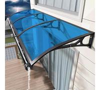 Weatherproof Outdoor Awning for & Entry Metal Canopy with Drainage Sink Shelter for Exterior Use Blue 50x200 cm Easy Install UV Resistant