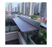 Weatherproof Outdoor Balcony Folding TableHanging Design Aluminium Metal Side Table 120x37cm (47.2x10.6in) Ideal for Smals Brown h