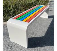 Weatherproof Outdoor Bench, Durable Plastic Wood Construction, Stainless Steel Frame for Patio and Park Seating