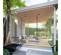 Weatherproof Outdoor Curtains 0.5mm PVC Transparent Tarpaulin with Grommets Customizable Clear Tarp Side Panels for Pergola & Gazebo Zippered Design 3.6x2m (11.8x7.5ft)