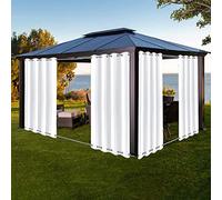 Weatherproof Outdoor Curtains with Eyelets 132 x 275 cm - Waterproof Patio Curtains for Sun & Wind Protection Opaque Balcony Drapes for Enhanced Privacy