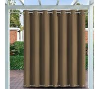 Weatherproof Outdoor Curtains with Grommets Waterproof Thermal Insulated Blackout Curtain for Patio & Pergola 1 Panel 100"x102" Light Brown Privacy Protection UV Resistant