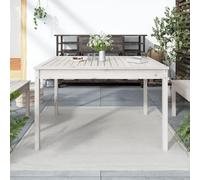Weatherproof Outdoor Dining Table 121x82.5x76 cm Solid Pine Wood Perfect for Balcony Garden Patio Furniture Stylish White Finish for Outdoor Lounge Spaces