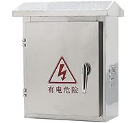 Weatherproof Outdoor Electrical Junction Box with Hinged Cover, Metal Wall Mount Distribution Box, DIY Project Ready, Includes Mounting Plate, Size L30*W18*H40CM