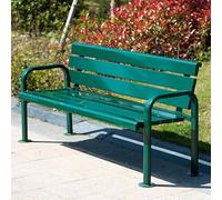 Weatherproof Outdoor Garden Bench Metal Park Seating with Backrest & Armrests Cast Iron & Steel e Perfect for Par & Communities (47in/120cm)