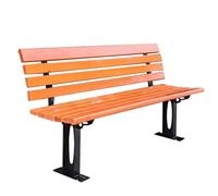 Weatherproof Outdoor Garden Bench with Backrest Wooden Porch Seating for 23 People Cast Iron Legs Perfect for Garden Balcony & Picnic Areas Easy Assembly