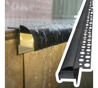 Weatherproof Outdoor Rain Drip Guard, Universal Cuttable Drip Edge Flashing with Lighting Slot, Scratch-resistant Stop Rainwater Backflow(Black,6.0m/19.7ft)