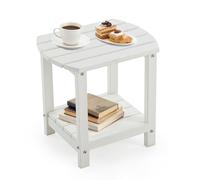 Weatherproof Outdoor Side Table 2 Tier Patio End Table for Firepit Balcony Garden Poolside or Bathroom Sto Versatile