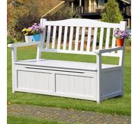 Weatherproof Outdoor Sto Bench with Backrest & Armrests, Garden Seating for Patio, Balcony, Deck & Yard, Ele White Park Bench for Relaxat