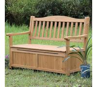 Weatherproof Outdoor Storage Bench with Backrest & Armrests Stylish Garden Seating for Balcony Yard & Deck Yellow Park Bench for Patio Storage