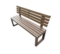Weatherproof Park Bench with Backrest Outdoor Garden Seating Rustproof Patio Furniture 120x40x85cm Ideal for Parks and Patios - Coffee Color