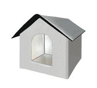Weatherproof Pet Bed - Insulated Cat Cave, 33 x 35 x 30 cm Washable Kitten Bed with Thermal Lining, Oxford Cloth & Aluminium Foil Cat Tent, Pet Supplies Enclosure Tent, Cave Cushion for Puppy