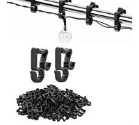 Weatherproof Plastic Light Clips for Outdoor String Lights 50pcs(Black/50pcs F)