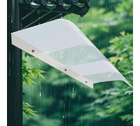 Weatherproof Polycarbonate Door Canopy - 130x100cm Transparent Awning for Front Door Rain Protection Sl esign UV Resistant Easy to Install (W130xD45cm)